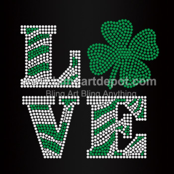 Love Irish Rhinestone Heat Transfers Love Irish Rhinestone Heat Transfers